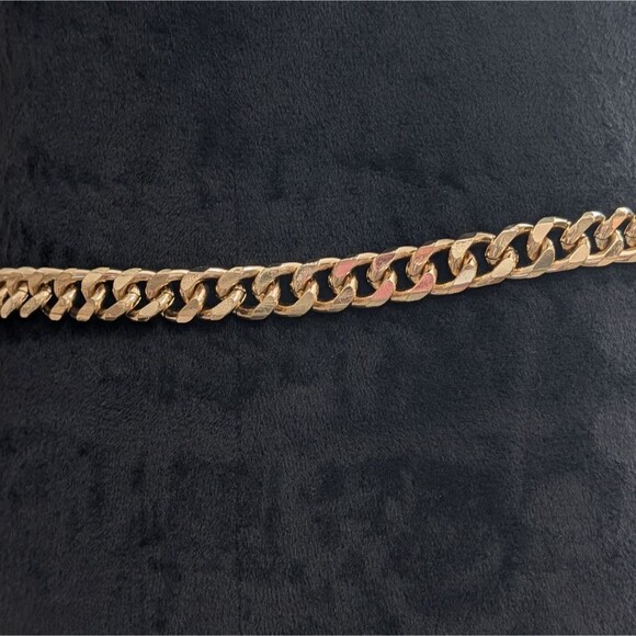 Zara Chunky Cuban Link Chain Belt, Gold Tone, 42\